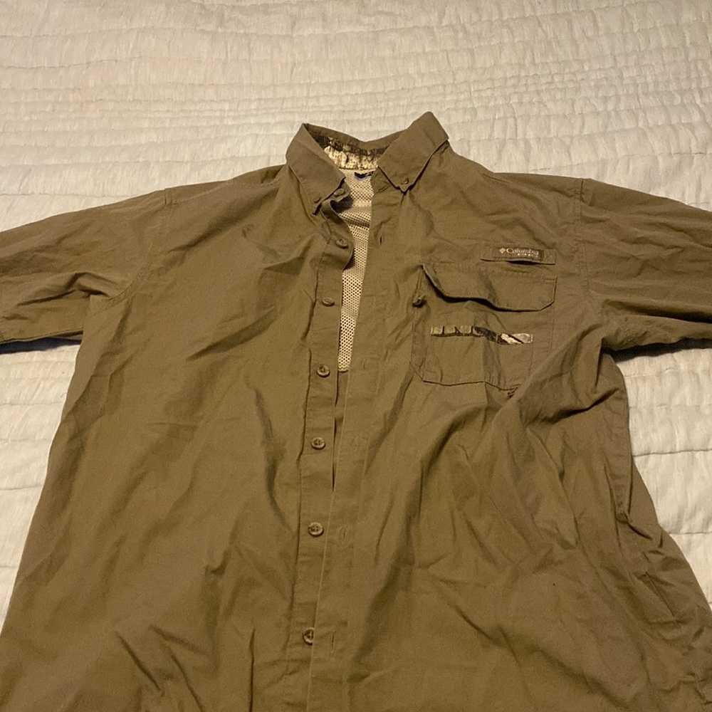 Columbia PHG outdoor shirt brown medium